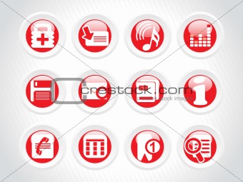 high quality rounded web symbols; red