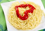 Spaghetti with tomato  sauce
