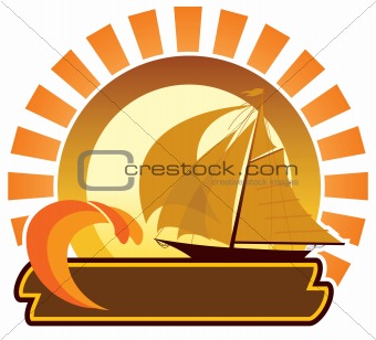 Summer icon - sailboat