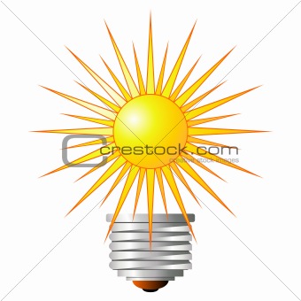 Light bulb with sun
