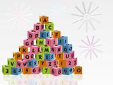 cube toy with letters vector