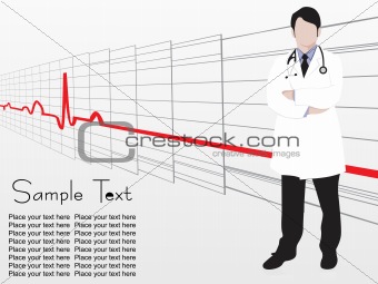 doctor with stethoscope, vector