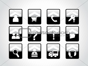 exclusive black set of web 2.0 Icon