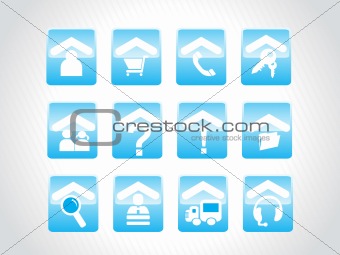 exclusive blue set of web 2.0 Icon