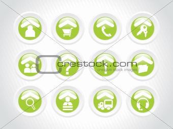 exclusive green set of web 2.0 Icon