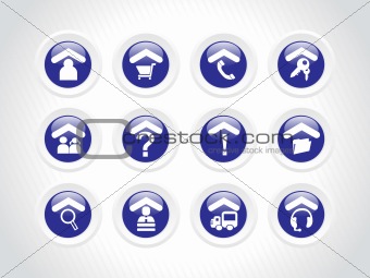 exclusive rounded blue set of web 2.0 Icon