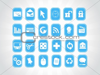 exclusive series of web Icons in blue