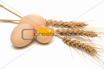 Eggs and wheat ear