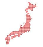 Map of Japan with national symbol and Yen