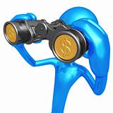 Financial Outlook Binoculars With Gold Coin Lenses