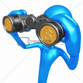 Financial Outlook Binoculars With Gold Coin Lenses