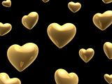falling golden hearts