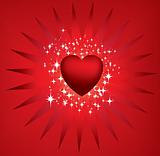 Red starburst heart and stars