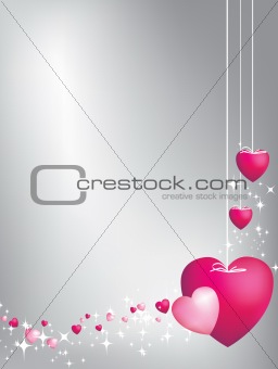 Pink hearts on strings