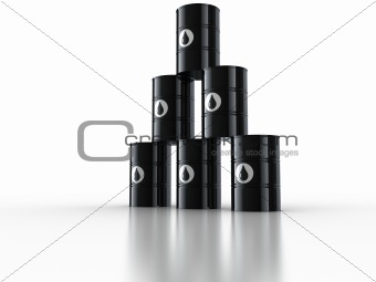 Oil drums in a pyramid