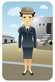 Profession series: Female flight attendant at the airport