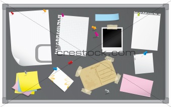 Bulletin board with stationery