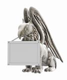 3d statues griffin from stone