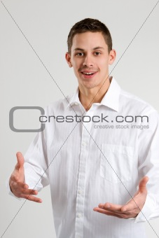 Young Man Gesturing