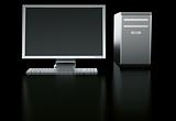 stylish computer on black background
