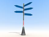 blank directional sign post