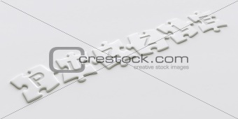 Puzzle pieces with text written on them