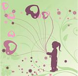 valentine illustration of a background with floral