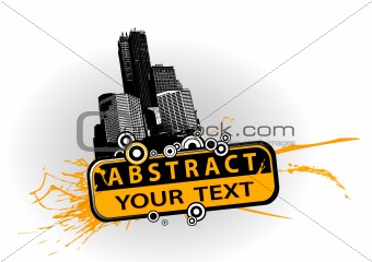 Illustration with buildings. Vector