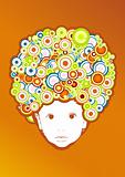 Baby with afro style. Vector