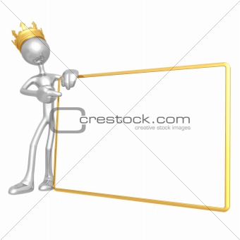 King With Blank Sign