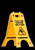 caution wet floor, sign