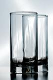 two empty crystal glasses