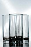 three empty glasses