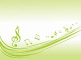 green musical waves illustration