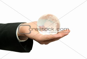 globe in hand