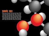 group of molecule isolated on black, vector