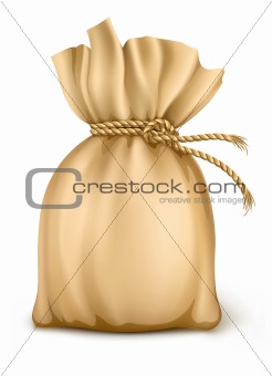 sack wired by rope isolated