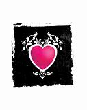 Black and pink heart