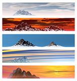 Collection of 5 Mountain Landscape Banners