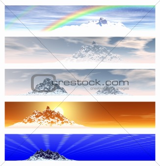 Collection of 5 Mountain Landscape Banners