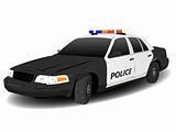 Black and White Police Squad Car