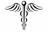 Caduceus medical symbol tribal tattoo