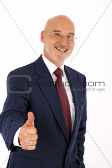 optimistic smiling senior businessman