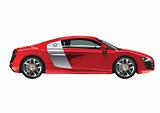 modern car red color isolated