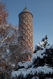 Minaret in Erzurum medrese, Turkey