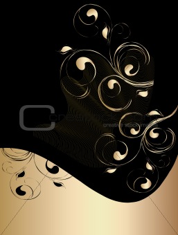 Black and gold floral ornament