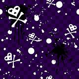 Dark colors Emo seamless pattern with paint-splatters