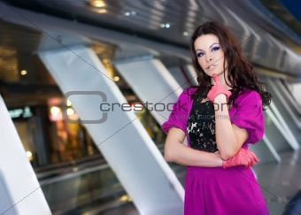 Girl in purple dress