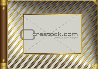 Silvery and golden vintage photo album cover (vector)