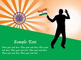 a indian silhouette holding country flag, vector